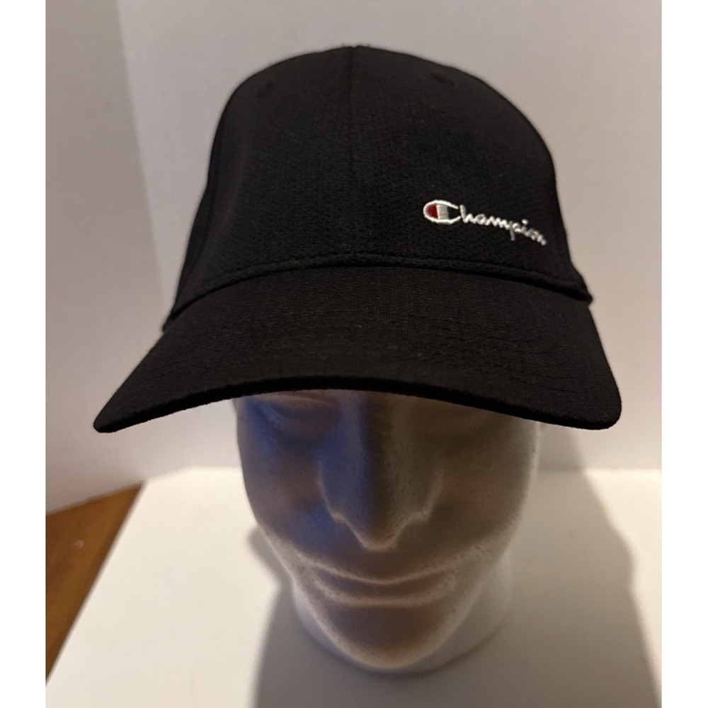 Champion Hat Cap Fitted Adult L/XL Black 100% Polyester‎ Golf Golfer